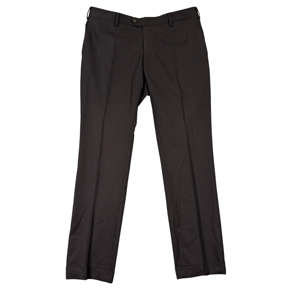 Marco Pescarolo Mens 34x31 Slim 80 Dress Pants Adult Brown Wool Italian Tailored